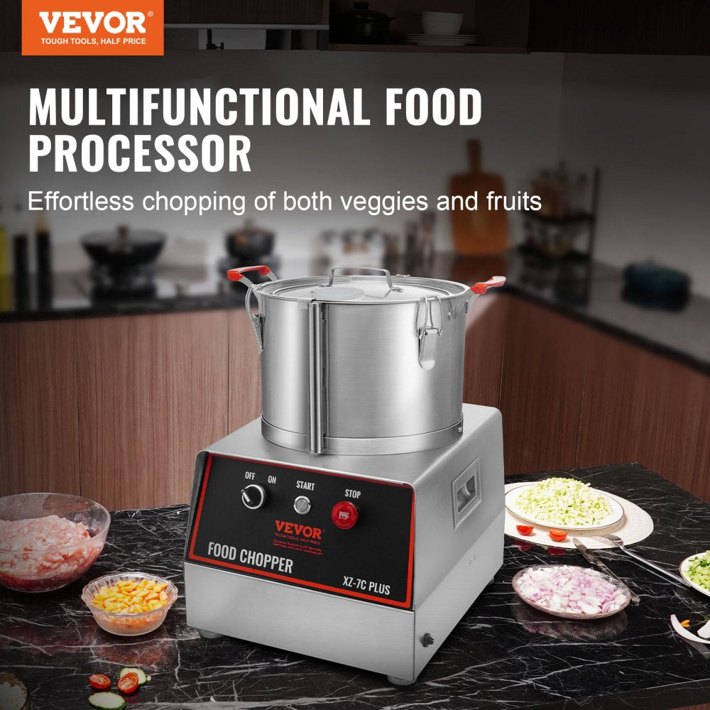 XZ-7C - 7-Quart Stainless Steel Food Processor with Powerful 750W Motor