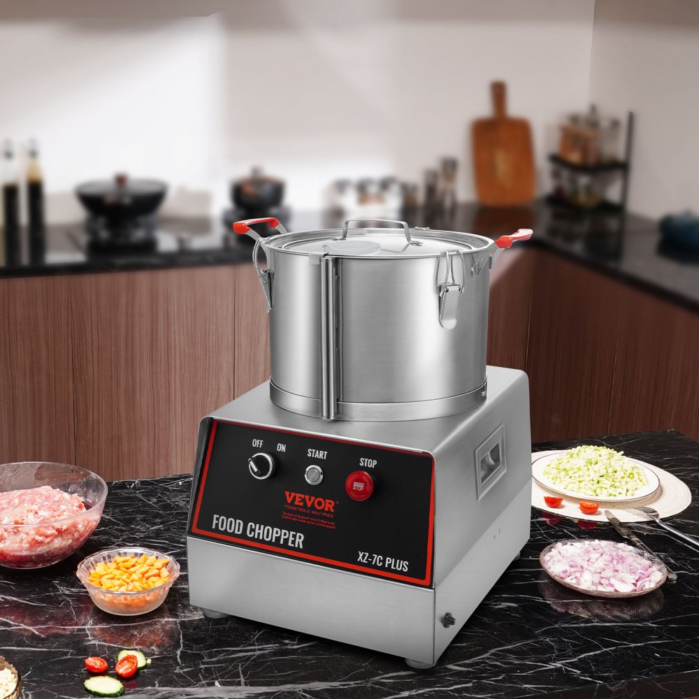XZ-7C - 7-Quart Stainless Steel Food Processor with Powerful 750W Motor