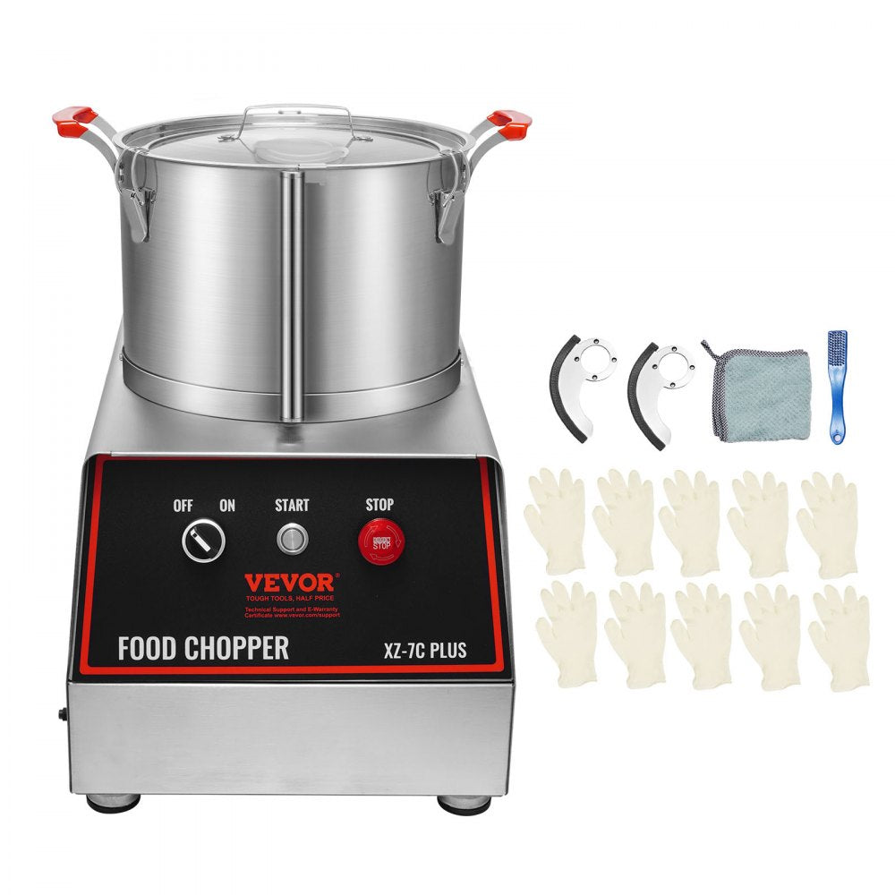 XZ-7C - 7-Quart Stainless Steel Food Processor with Powerful 750W Motor