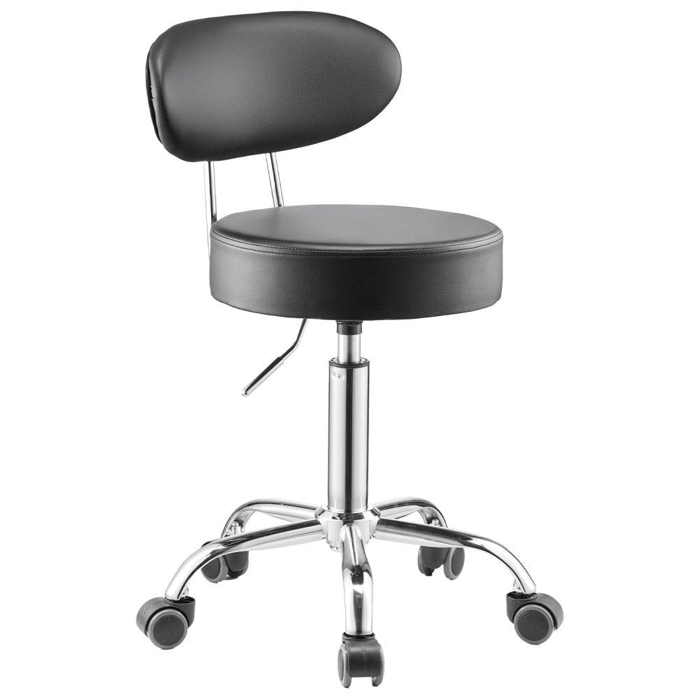 XF8W217 - Adjustable Steel Garage Stool 20.1-26.4" with Backrest and Wheels