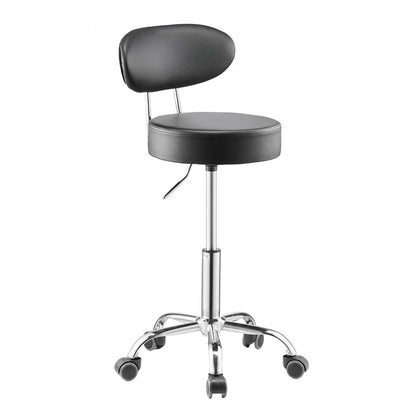 XF8W217 - Adjustable Steel Garage Stool 20.1-26.4" with Backrest and Wheels