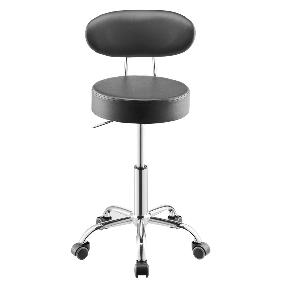 XF8W217 - Adjustable Steel Garage Stool 20.1-26.4" with Backrest and Wheels