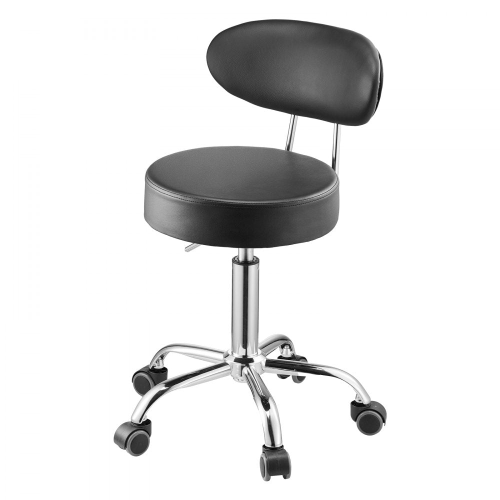 XF8W217 - Adjustable Steel Garage Stool 20.1-26.4" with Backrest and Wheels