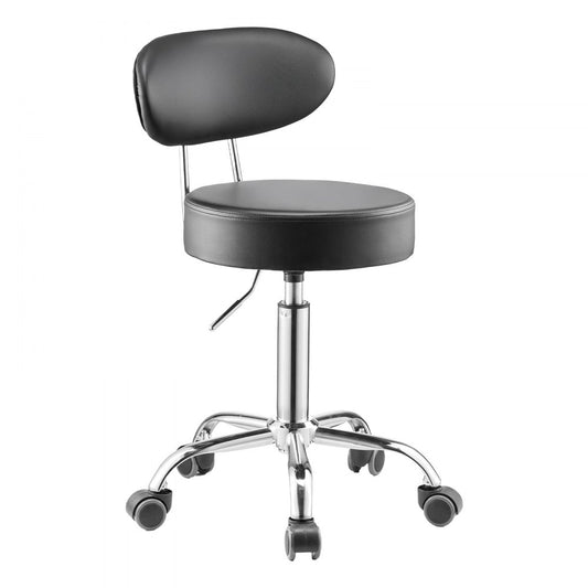 XF8W217 - Adjustable Steel Garage Stool 20.1-26.4" with Backrest and Wheels