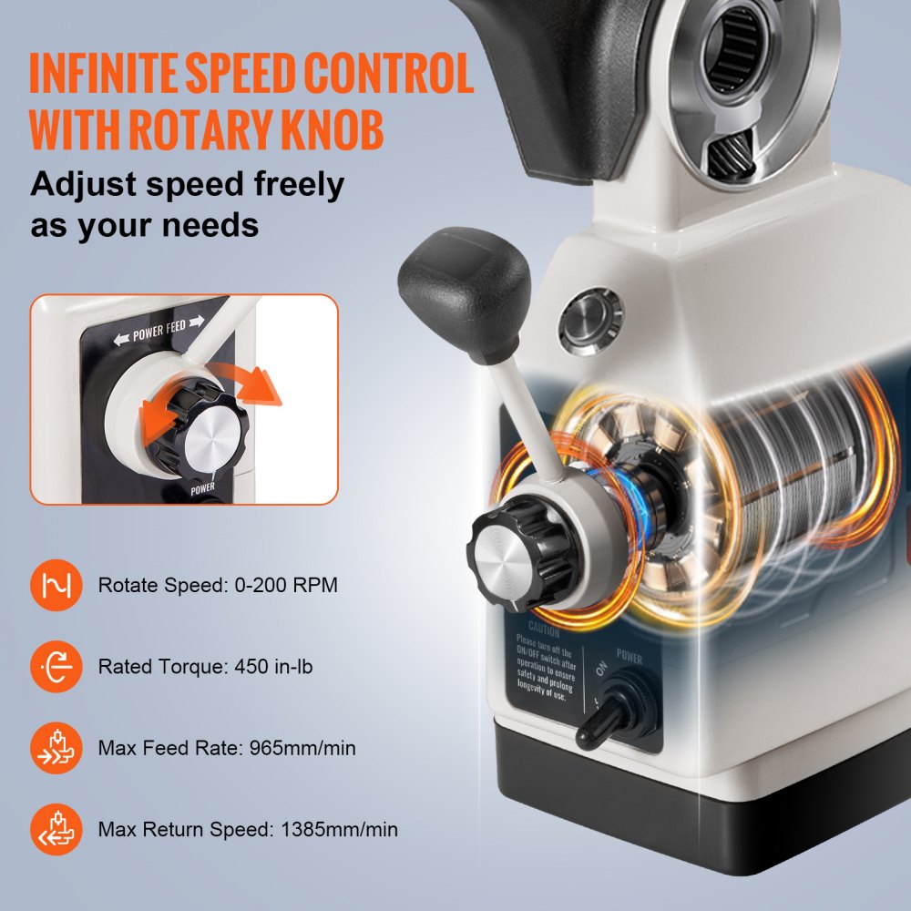 AL-310S - VEVOR X-Axis Power Feed, 0-200 RPM, 450 in-lb Torque