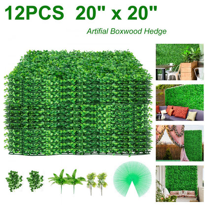 VV-MLCRZZWQ-20X20 12PC - 400D Weather-Proof Artificial Boxwood Panels