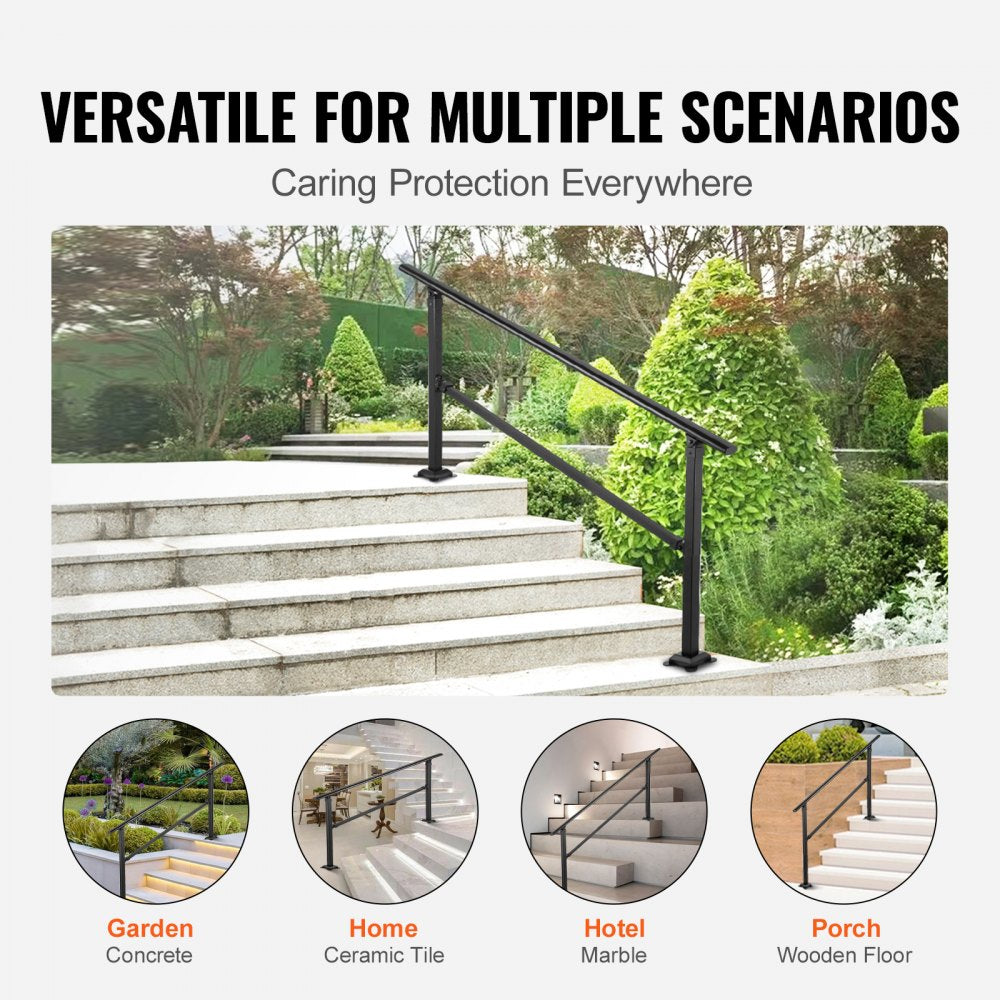 VV-OSR-4 - Adjustable 0-5 Steps Wrought Iron Stair Railing for Safety