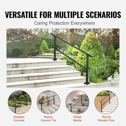 VV-OSR-4 - Adjustable 0-5 Steps Wrought Iron Stair Railing for Safety