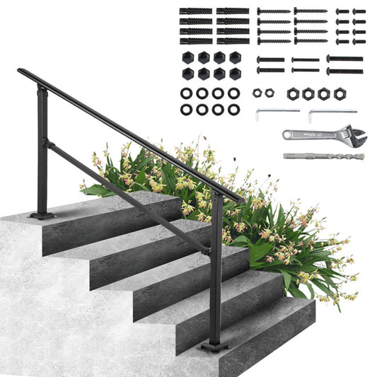 VV-OSR-4 - Adjustable 0-5 Steps Wrought Iron Stair Railing for Safety