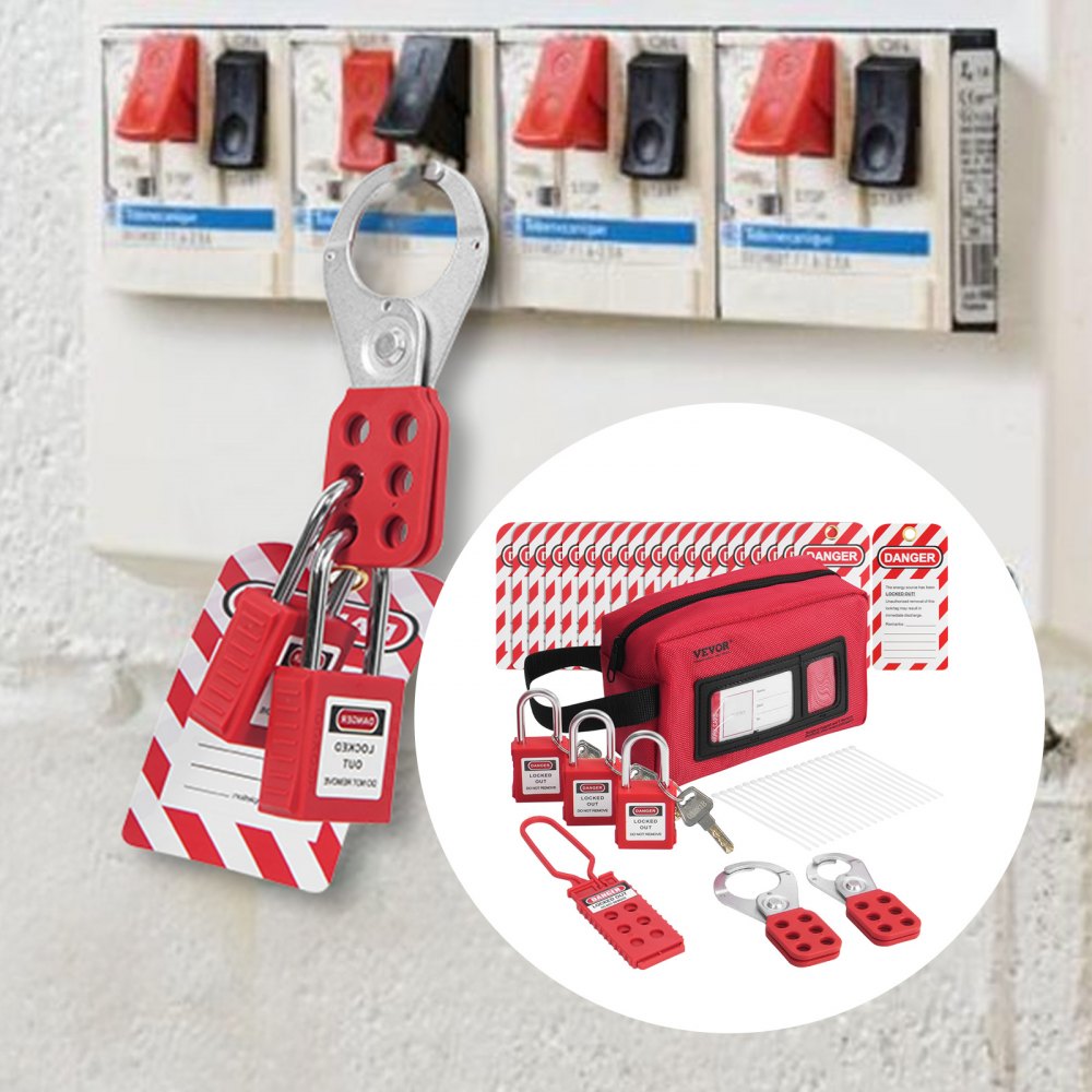 BD-ZT1 - 26-Piece Lockout Tagout Kit with Padlocks & Carrying Bag