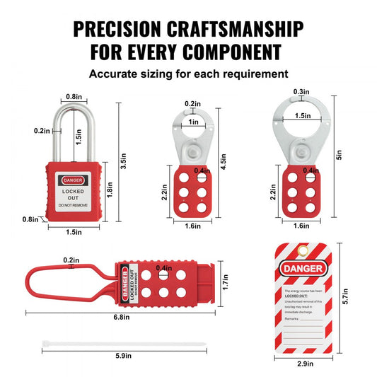 ZT-D1 - 47-Piece Electrical Lockout Kit with Padlocks and Carrying Pouch