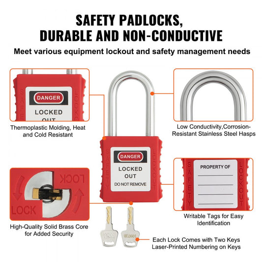 BD-X07-D41 - 59 PCS Electrical Lockout Kit with Safety Padlocks & Tags