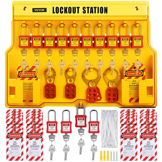 010481622406 - 58 PCS VEVOR Lockout Tagout Kit with Steel Padlocks & Station