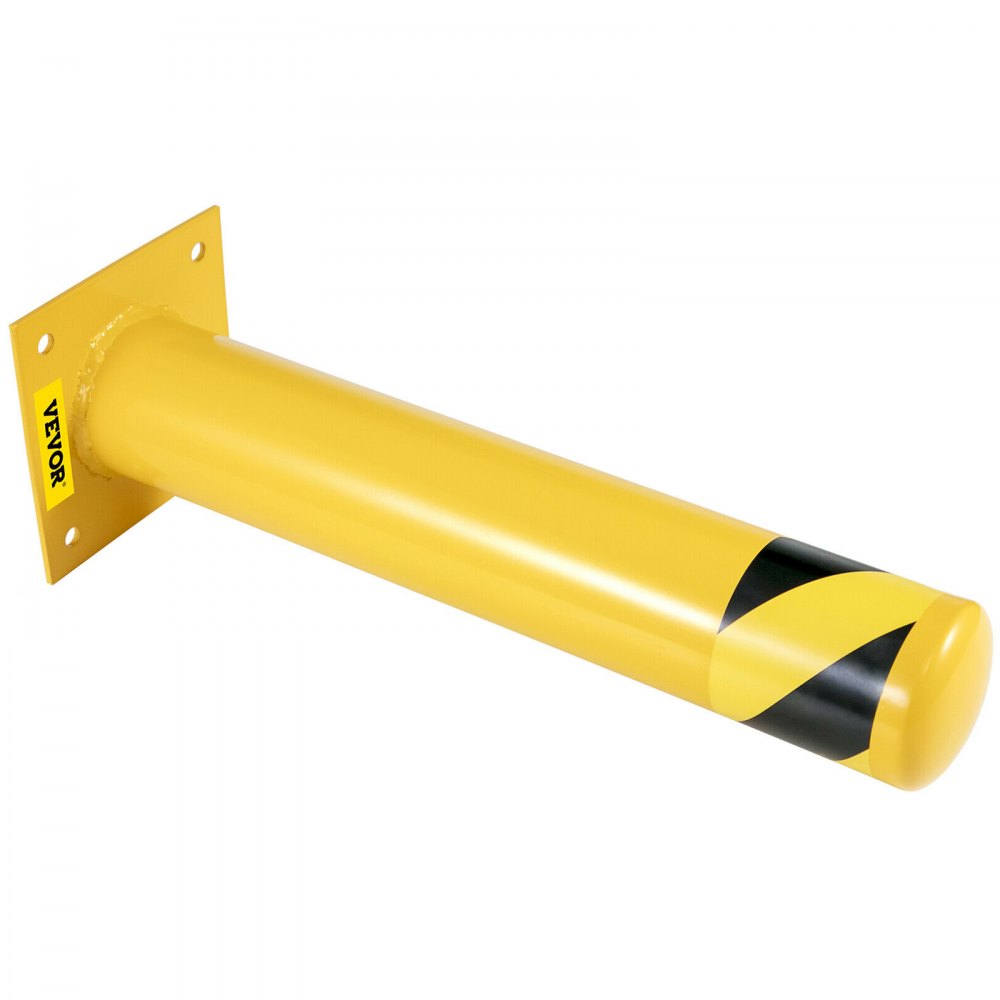 Safety Bollard 24 x 5.5 in - 24" Durable Yellow Steel Traffic Barrier