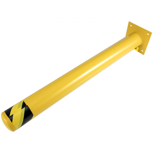 Safety Bollard 36 x 4.5 in - Durable Yellow Steel Barrier for Parking Lots