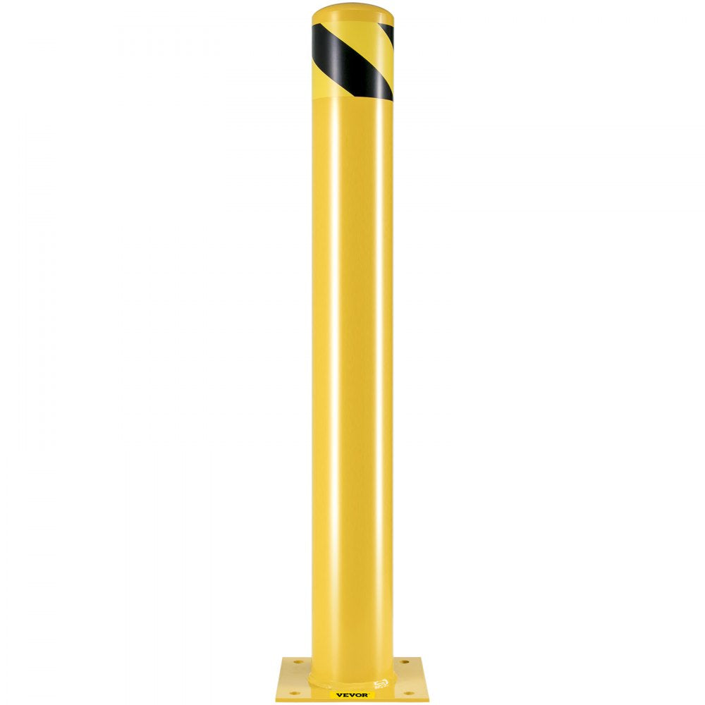 Safety Bollard 36 x 4.5 in - Durable Yellow Steel Barrier for Parking Lots