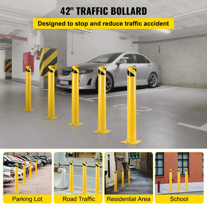 Safety Bollard 42 x 4.5 in - Durable Q235 Steel Impact Barrier