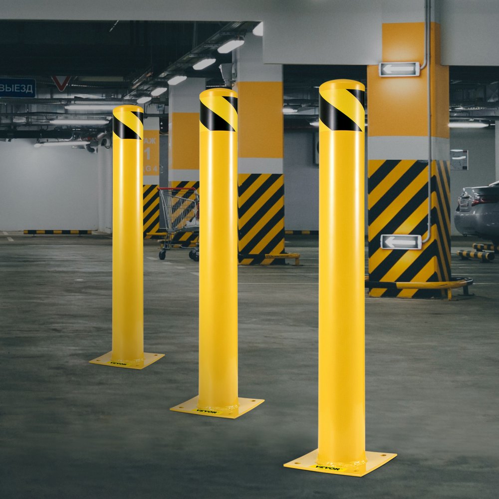 Safety Bollard 42 x 4.5 in - Durable Q235 Steel Impact Barrier
