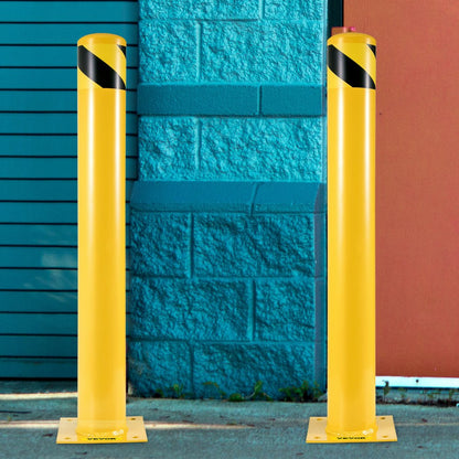Safety Bollard 48 x 4.5 in - 48" Durable Yellow Traffic Barrier Post