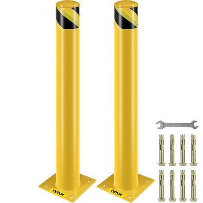 BP-36-4.5 - 36” Safety Bollard Post, Heavy-Duty Yellow Steel for Traffic Protection