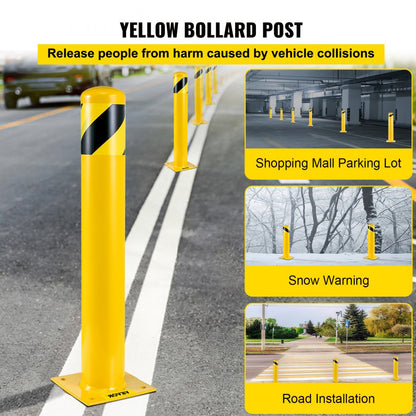 BP-36-5.5 - 36" Heavy-Duty Yellow Steel Safety Bollard Post