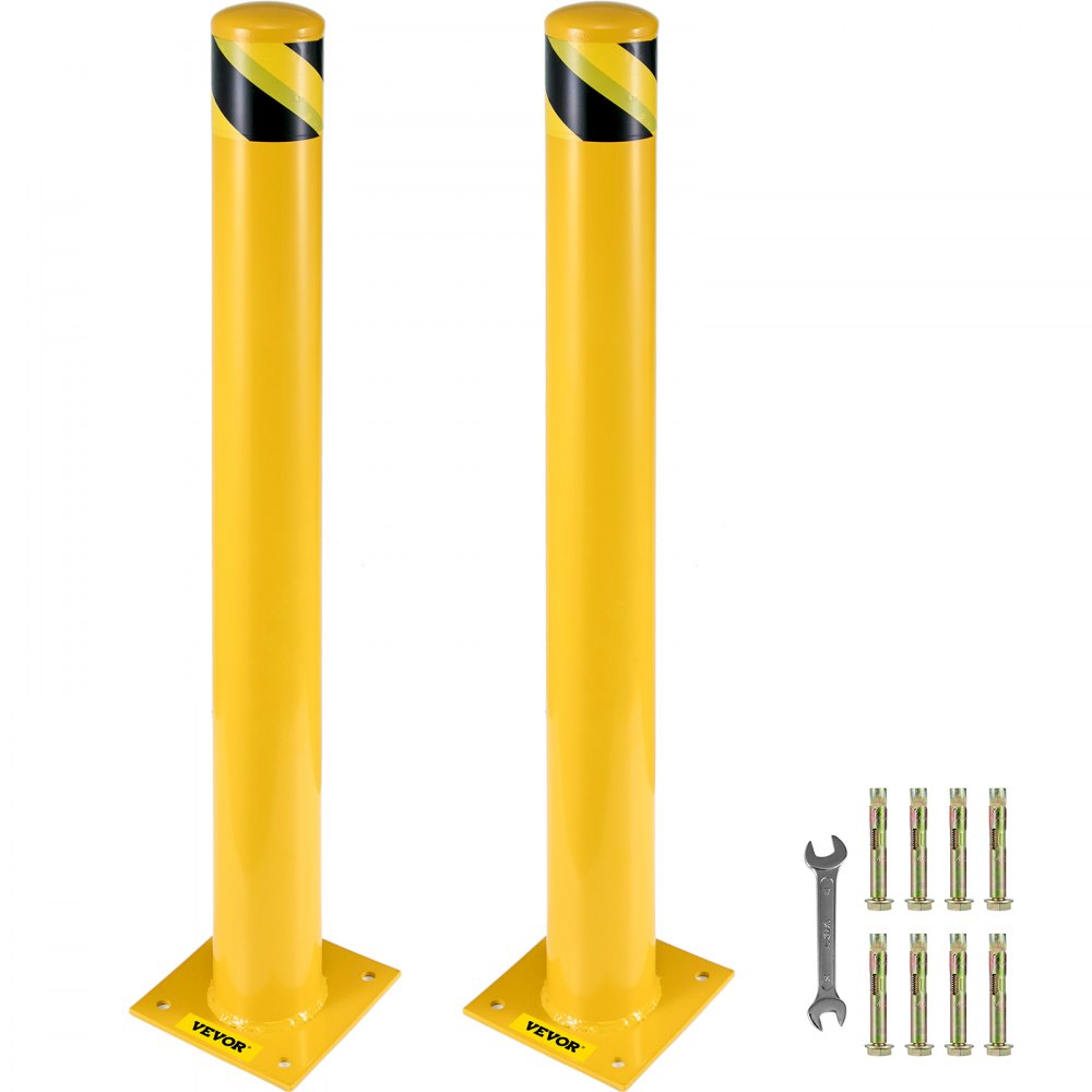 BP-36-5.5 - 36" Heavy-Duty Yellow Steel Safety Bollard Post