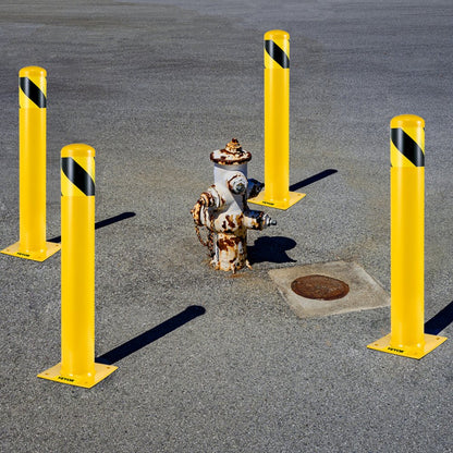 BP-42-5.5 - 42-Inch Durable Q235 Steel Safety Bollard with High Visibility
