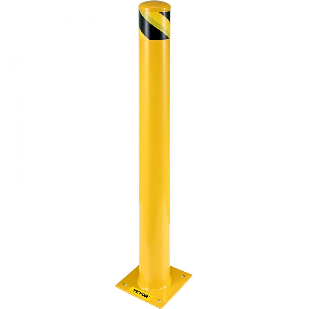 BP-48-4.5 - 48" Durable Q235 Steel Safety Bollard, Yellow Visibility