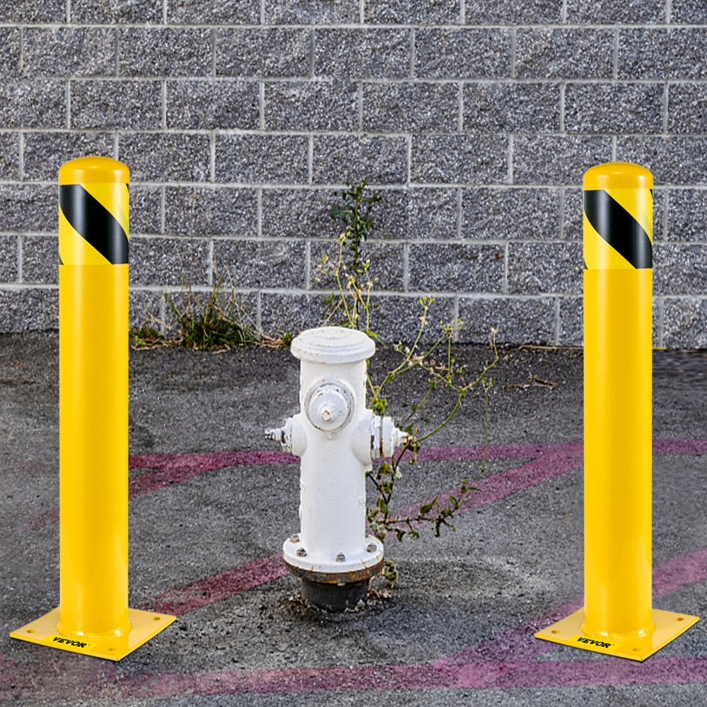 BP-48-5.5 - 48" Durable Yellow Safety Bollard for Enhanced Visibility
