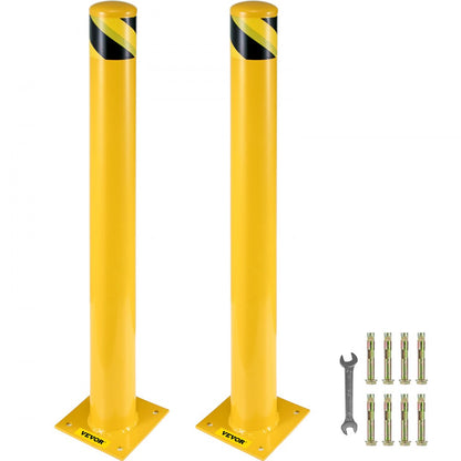 BP-48-5.5 - 48" Durable Yellow Safety Bollard for Enhanced Visibility