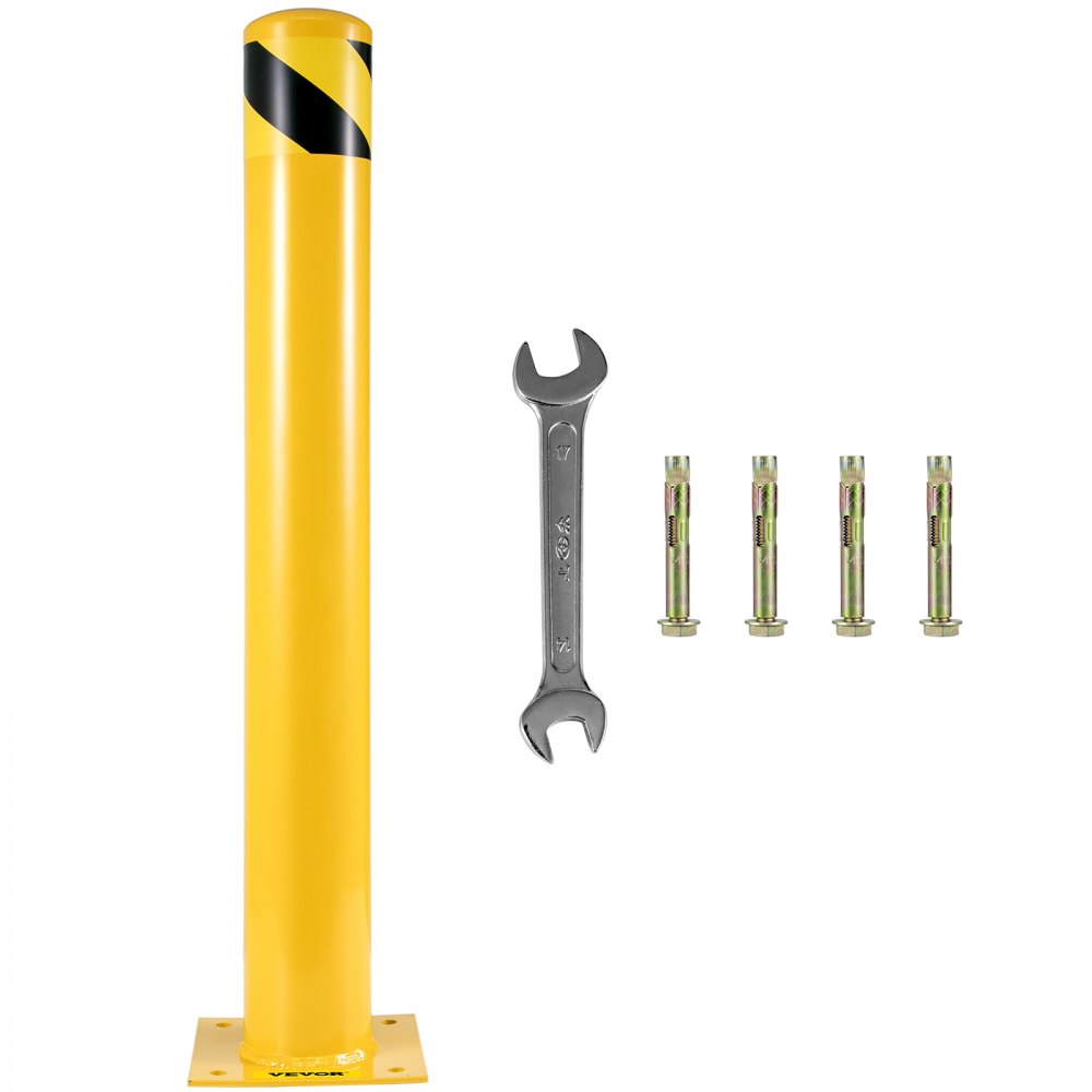 BP-48-5.5 - 48" Durable Yellow Safety Bollard for Enhanced Visibility