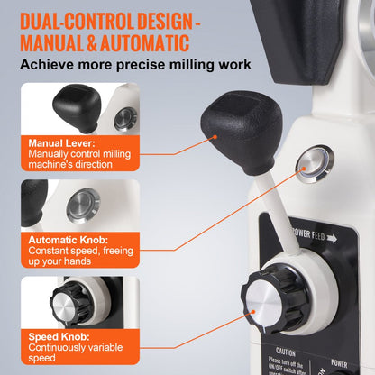 AS-250 - VEVOR Power Feed for Milling, 150 in-lb Torque, 5/8" Shaft