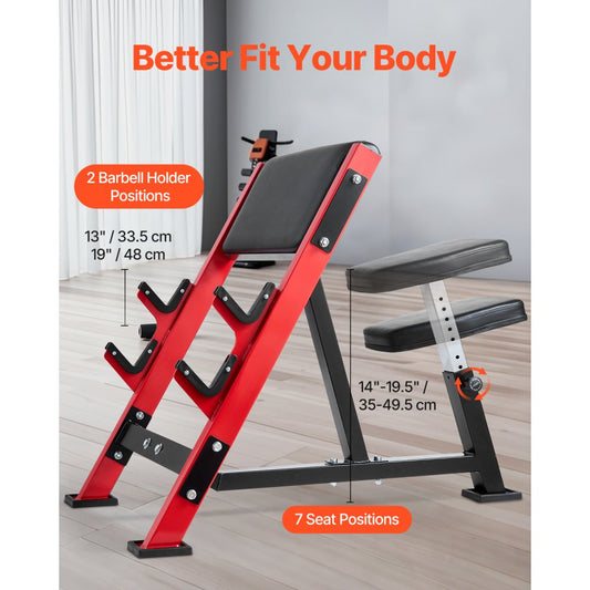 ms0001 - Adjustable Preacher Curl Bench for Biceps & Triceps Workouts