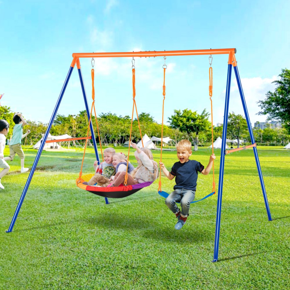 JX-SW02 - Durable Outdoor Swing Set for Kids, Supports 440 lbs