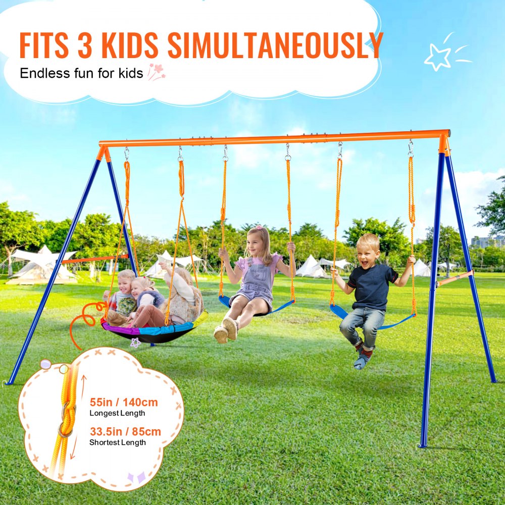 JX-SW03 - Heavy-Duty Backyard Swing Set for Up to 600 lbs