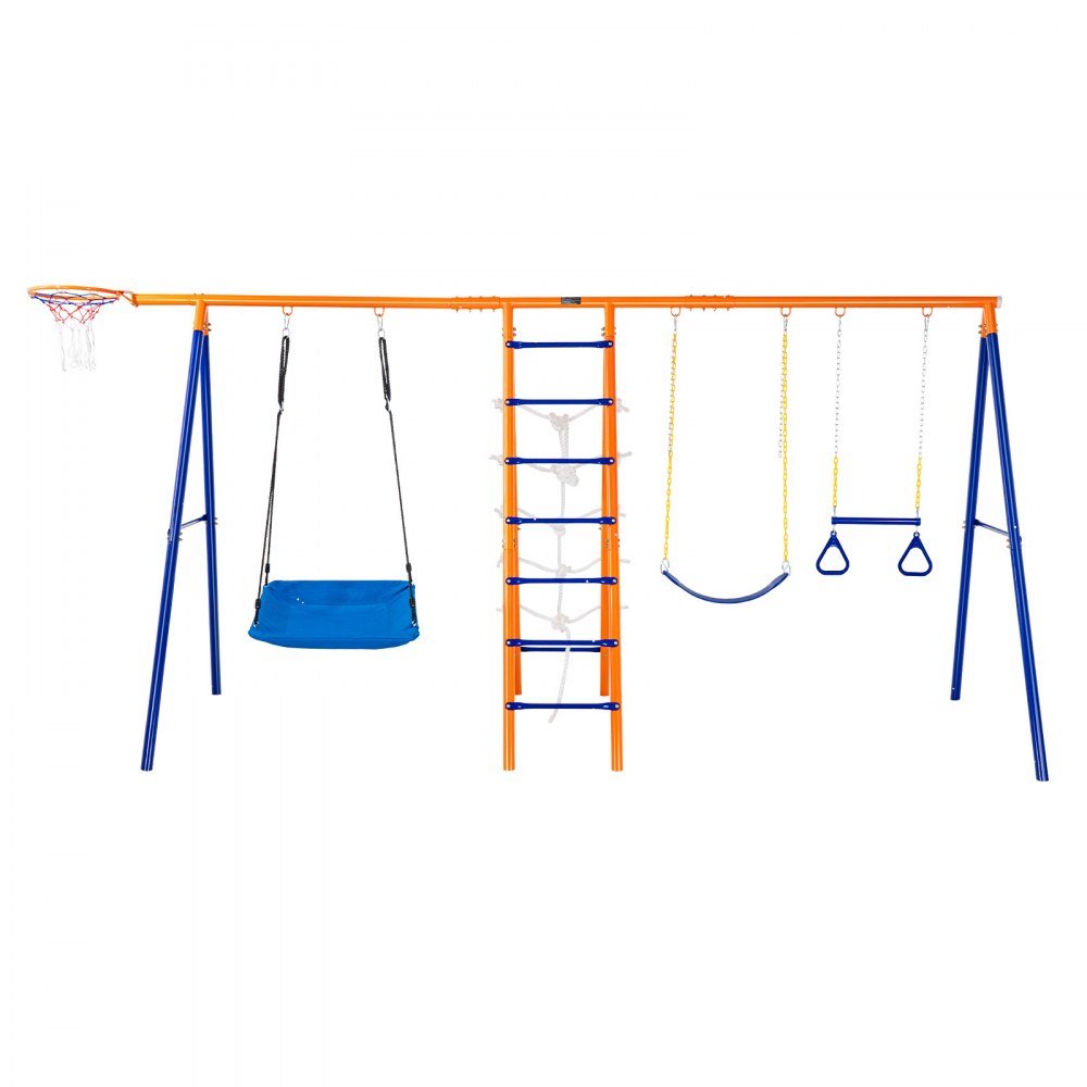S026 - 6-in-1 Metal Swing Set for Kids, Supports 440lbs