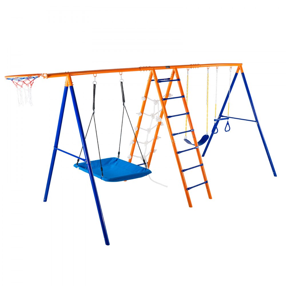 S026 - 6-in-1 Metal Swing Set for Kids, Supports 440lbs