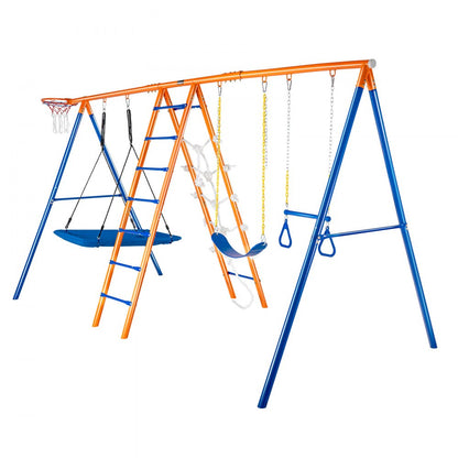 S026 - 6-in-1 Metal Swing Set for Kids, Supports 440lbs
