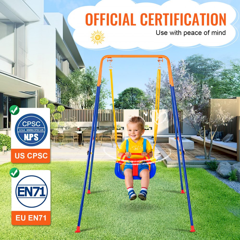 JX-SW04 - Adjustable 3-in-1 Swing Set for Kids 3-10 Years