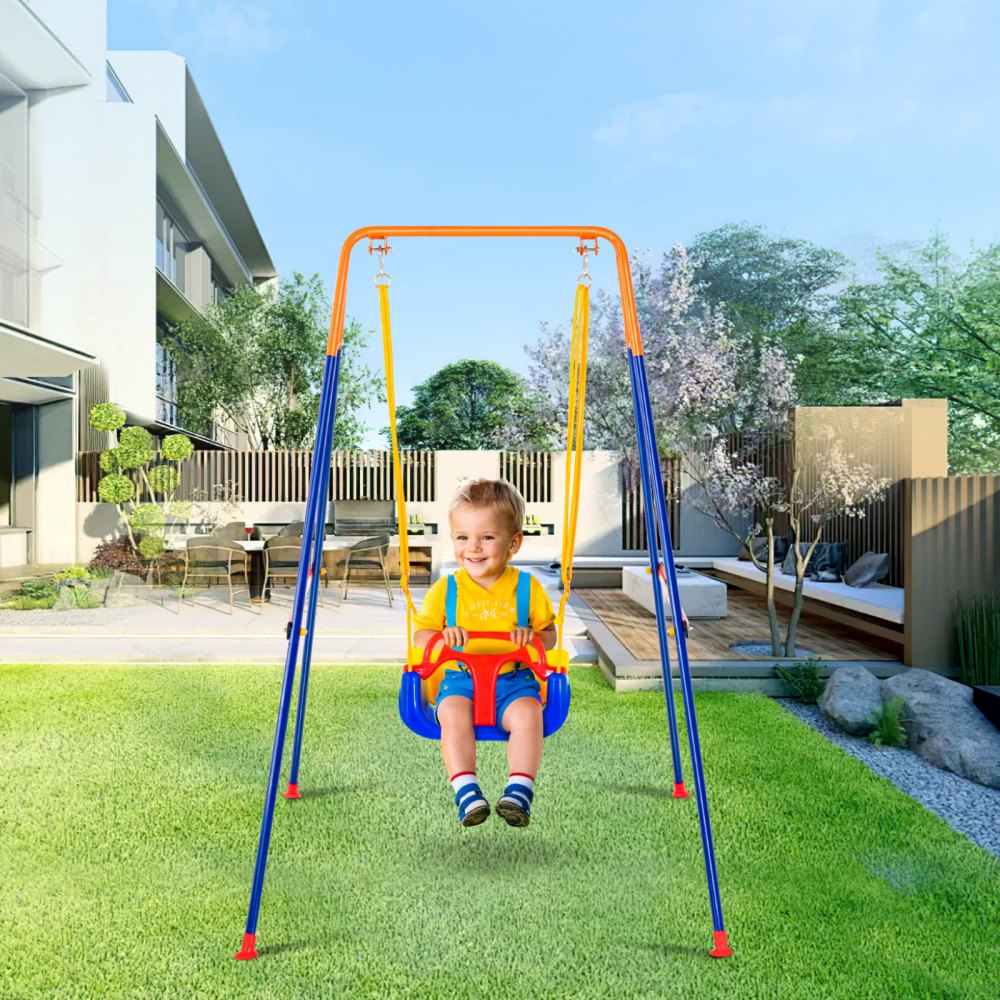 JX-SW04 - Adjustable 3-in-1 Swing Set for Kids 3-10 Years