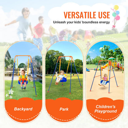 JX-SW04 - Adjustable 3-in-1 Swing Set for Kids 3-10 Years