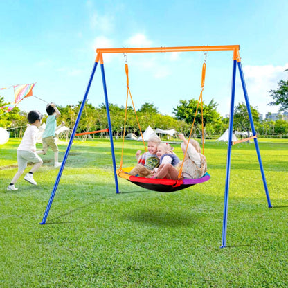JX-SW01 - 40in Round Saucer Swing Set with Durable A-Frame Structure