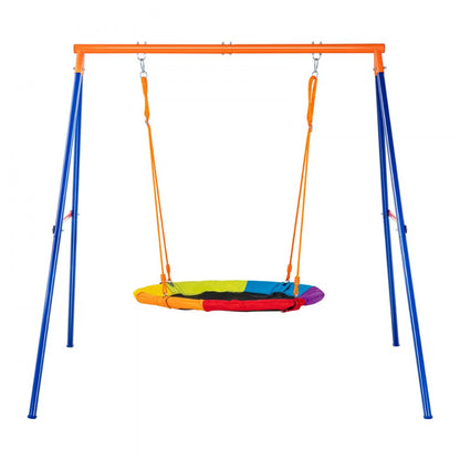 JX-SW01 - 40in Round Saucer Swing Set with Durable A-Frame Structure