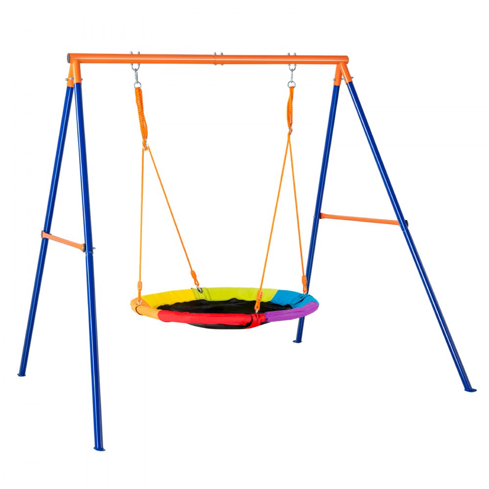 JX-SW01 - 40in Round Saucer Swing Set with Durable A-Frame Structure