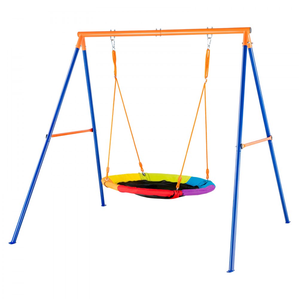 JX-SW01 - 40in Round Saucer Swing Set with Durable A-Frame Structure