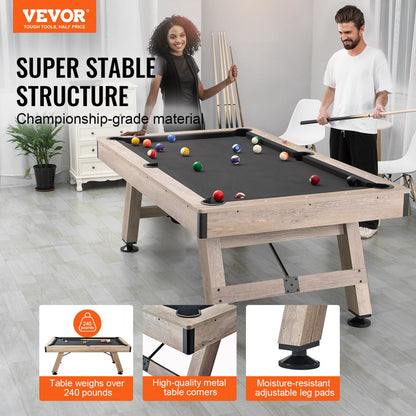 VP22 - 7 ft VEVOR Pool Table with Stylish Wood Finish and Accessories