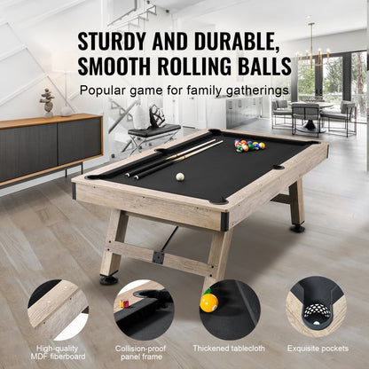 VP22 - 7 ft VEVOR Pool Table with Stylish Wood Finish and Accessories