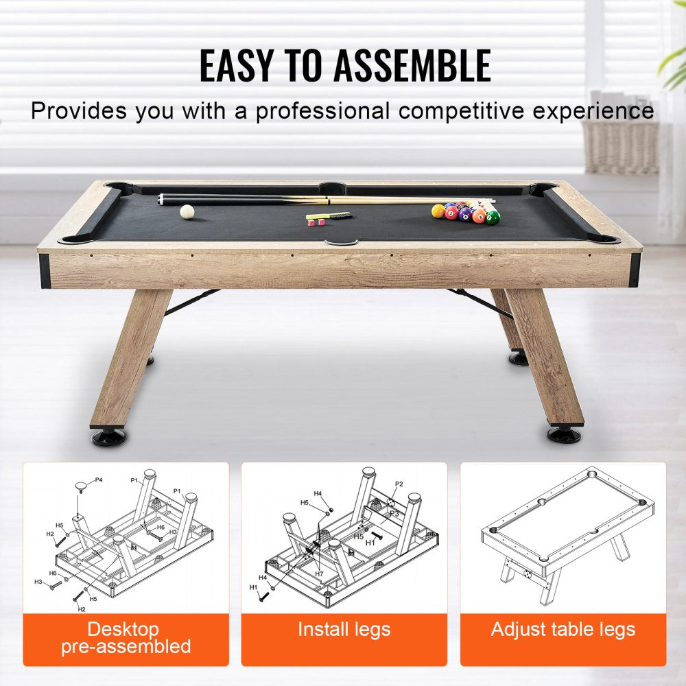 VP22 - 7 ft VEVOR Pool Table with Stylish Wood Finish and Accessories