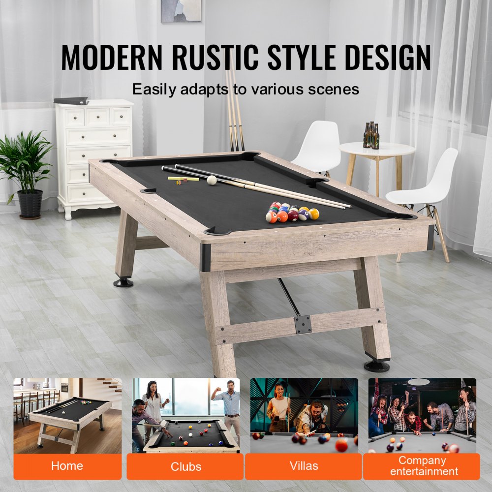 VP22 - 7 ft VEVOR Pool Table with Stylish Wood Finish and Accessories