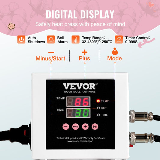 SJY-H15152M - 15x15 in VEVOR Heat Press Machine with Digital Controls
